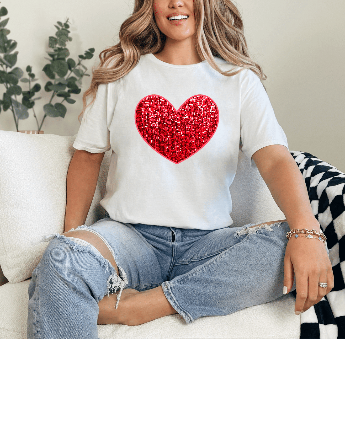 Red (faux) Glitter Heart