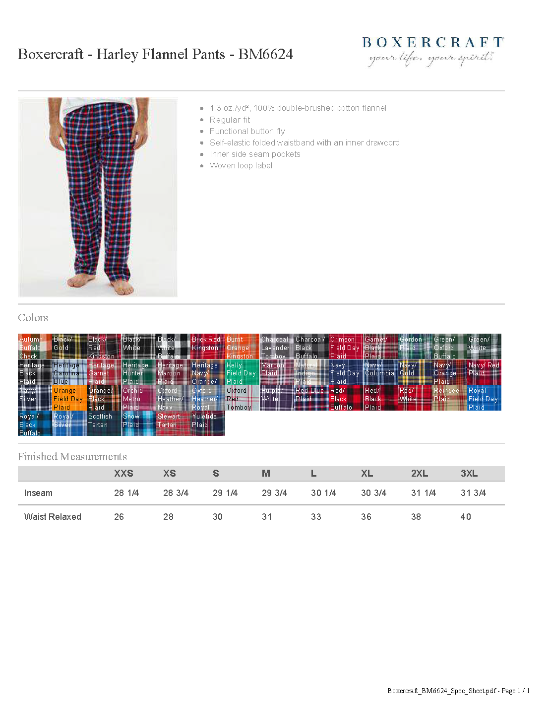 Boxercraft Flannel Pants