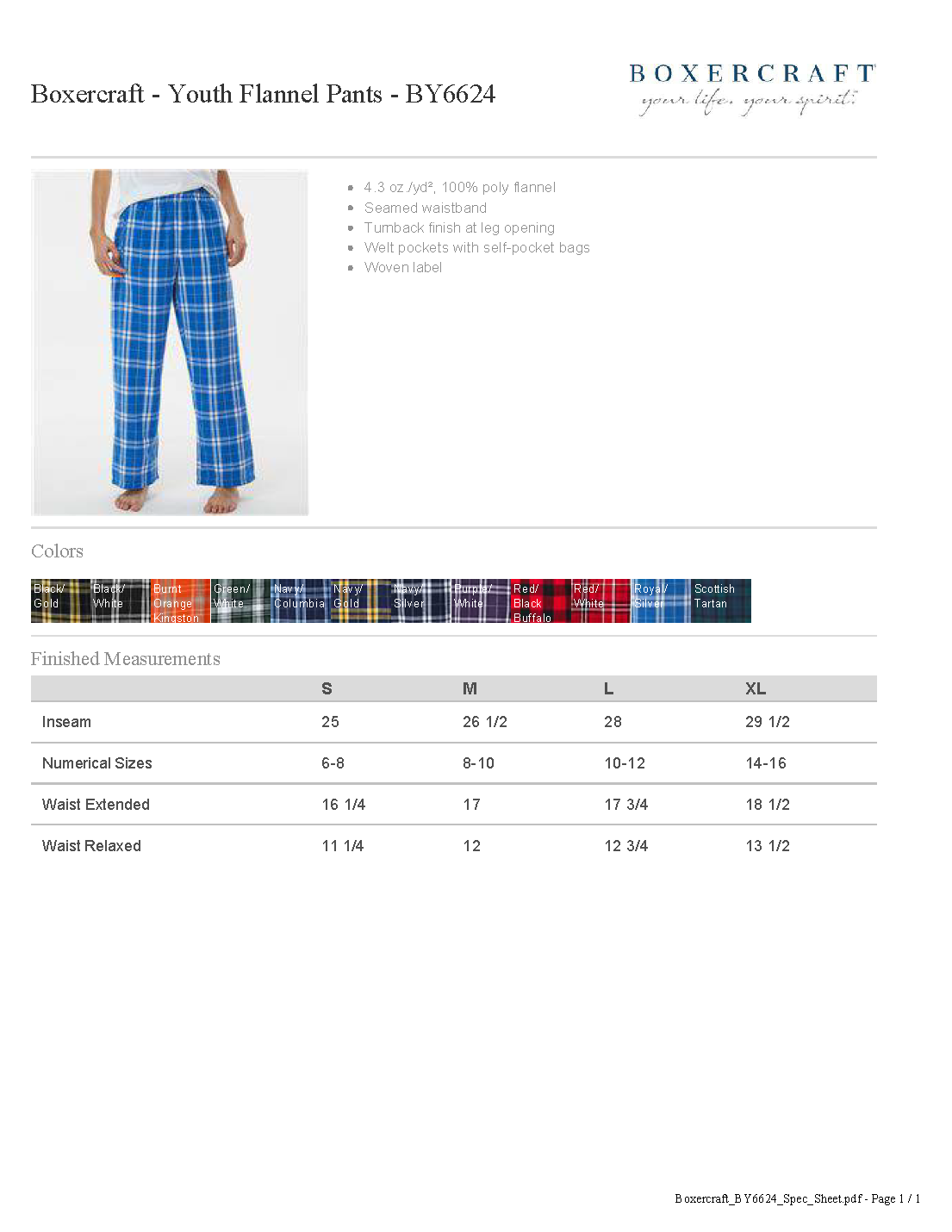 Boxercraft Flannel Pants